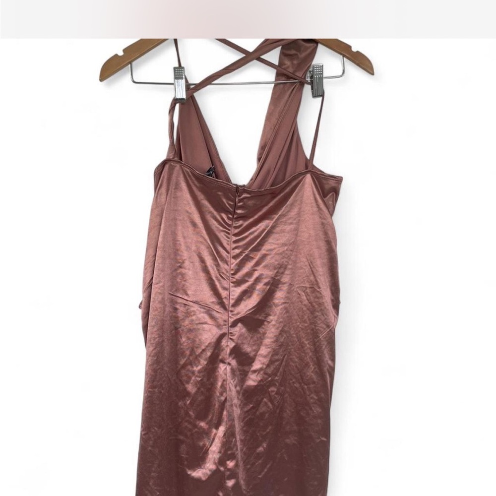 Fashion Nova Satin Dress in Rose - Picture 2 of 3